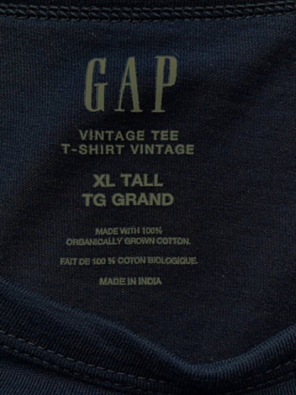Navy Gap Vintage Tee Organic Cotton Women's Size Extra Large Tall - Picture 2 of 5